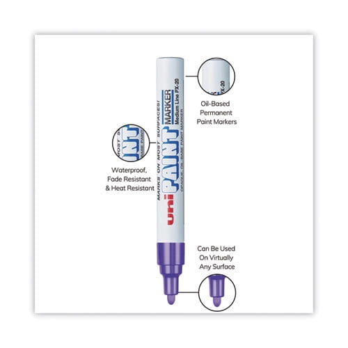 Permanent Marker, Medium Bullet Tip, Violet | Bundle of 5