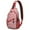 Red Christmas Pattern, variant on Sling Backpack,Red Christmas Knitted Pattern Sling Bag with Water Bottle Holder,Waterproof Sling Bag for Men/Women with Headphone Jack for Hiking,Travel