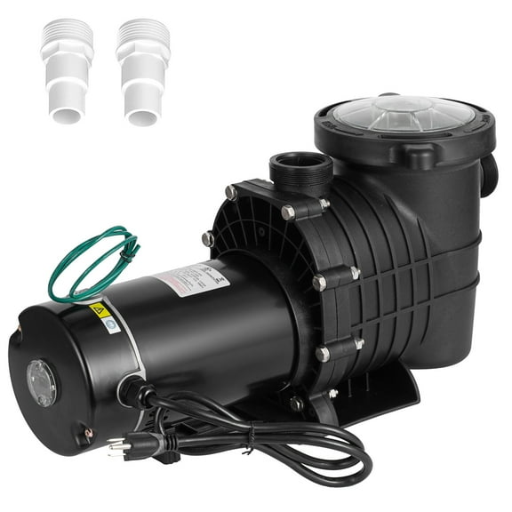 SHZOND 2HP Pool Pump,Dual Voltage 115/230V Swimming Pool Pump Single Speed 1500W,6800 GPH Above Ground Pool Pump with 2pcs Connectors