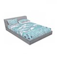thumbnail image 3 of Ambesonne Blue Fitted Sheet & Pillow Sham Set, Rain and Umbrellas Fall, Twin, Blue Purple, 3 of 3