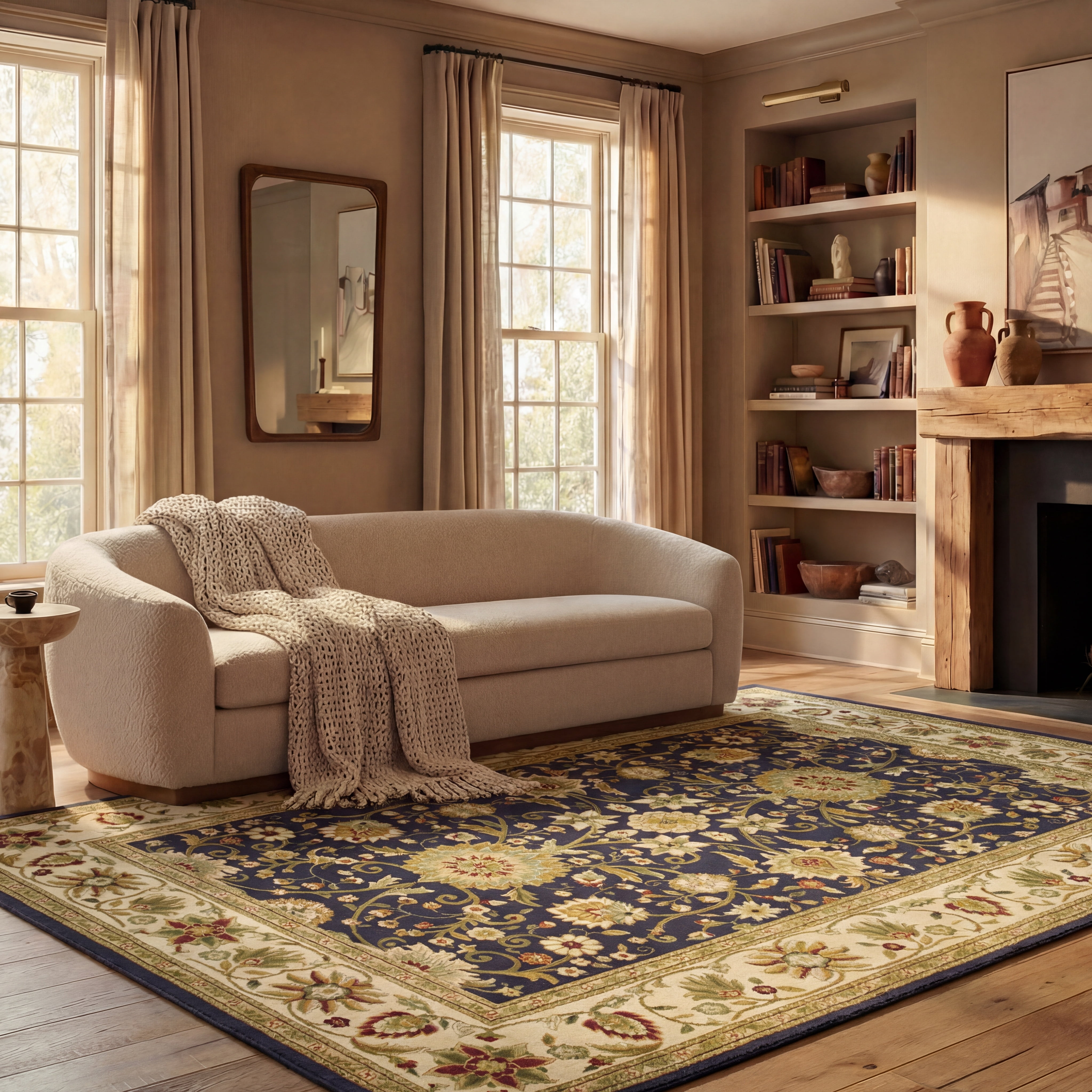 Safavieh Lyndhurst Victoria Floral Area Rug, Black/Ivory, 5'3" x 7'6"