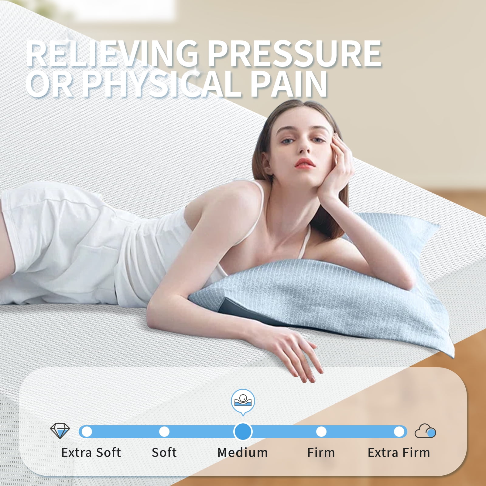 BMMB 5 Inch Twin XL Size Mattress, Memory Foam Mattress in a Box with Cooling Green Tea Gel,Fiberglass Free & Back Pain Relief