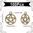 thumbnail image 3 of 1 Box 100Pcs Pentagram Star Charm Pentacle Star Charms Witch Charm Bulk Witch Charms Protection Lucky Charms Vintage Pentagram Charms for Jewelry Making Charms DIY Earrings Bracelet Necklace, 3 of 6