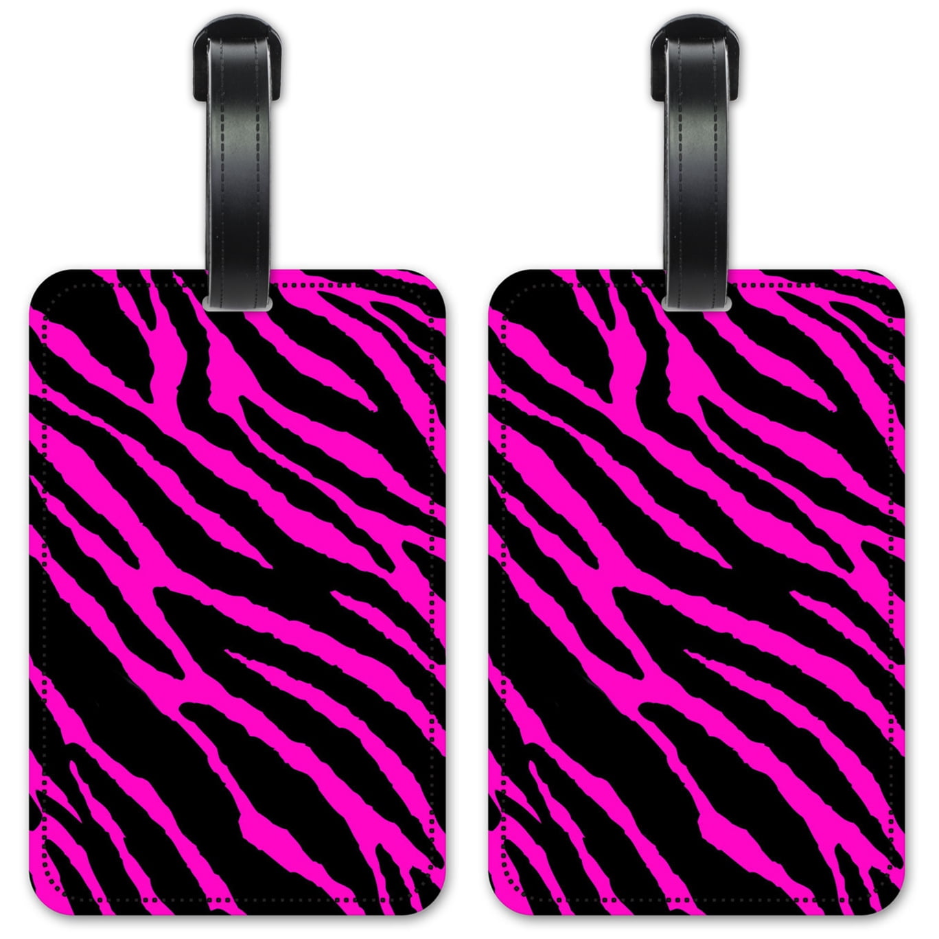 Pink Zebra Luggage ID Tags / Suitcase Identification Cards Set of 2