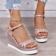 thumbnail image 4 of Zapatos de mujer de verano Boca de pescado Tacón de cuña medio Sandalias de mujer con hebilla de metal Wmkox8yii  nm9556, 4 of 7