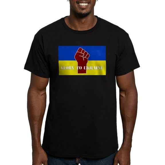 CafePress - Glory To Ukraine T Shirt - Men's Fitted T-Shirt