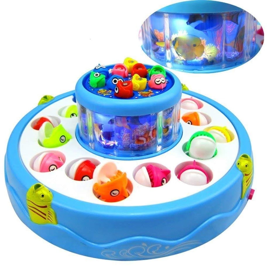 Fishing Game Double Fish Pool & 26 Fishes Rotating Light Music