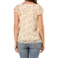 thumbnail image 4 of Allegra K Women's Short Sleeve Square Neck Ruffled Floral Chiffon Blouse, 4 of 7