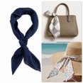 thumbnail image 5 of Unique Bargains 1 Pc Head Scarves Bandana Solid Color Satin Neck Scarf Navy Blue, 5 of 5