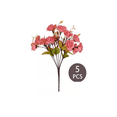 thumbnail image 3 of Flores Artificiales Decoración Hogar 5 Ramos 70 Flores, ROSA, 3 of 3