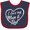 Navy and Red, variant on Inktastic I Love My Mom and Dad in White Chalk Heart Boys or Girls Baby Bib