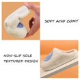 thumbnail image 2 of Zapatillas ZICKYO Kids Happy Face de felpa cálidas y antideslizantes en blanco y azul, 2 of 9
