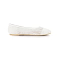thumbnail image 3 of BLISSFUL STEP Ballerine à Enfiler pour Femme en Dentelle et Maille Brodée à Bout Rond Blanche 8, 3 of 7