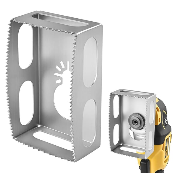 Square Slot Cutter Compatible for Dewalt 20V & Milwukee M18 Oscillating Multi-Tool to Cut-in Single Gang Wall Boxes,Outlet Cutter for Drywall,Efficient Carving Tool,1 Pcs Square-Shaped