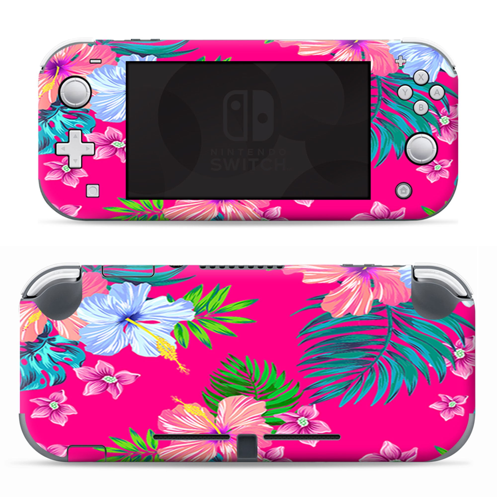Nintendo Switch Lite Skins Decals Vinyl Wrap decal stickers skins cover Pink Neon Hibiscus