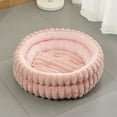 thumbnail image 2 of AZXY Winter Plush Round Cat and Small Dog Bed, Pink 15.74 Inch Fluffy Fleece Pet Nest with High Walls for Comfort, Warmth and Security, Easy Washable Cuddler, 2 of 6