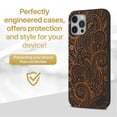thumbnail image 2 of Case Yard Wooden Case for iPhone-12-Pro-Max Soft TPU Silicone cover Slim Fit Shockproof Wood Protective Phone Cover for Girls Boys Men and Women Supports Wireless Charging Paisley Design, 2 of 7
