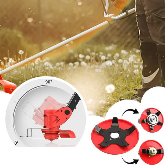 Multi-Function Trimmer Head Weed Trimmer Head Garden Trimmer Garden Tool Accessories Easy to Use for Paddy Fields and Dryland Weeding Red