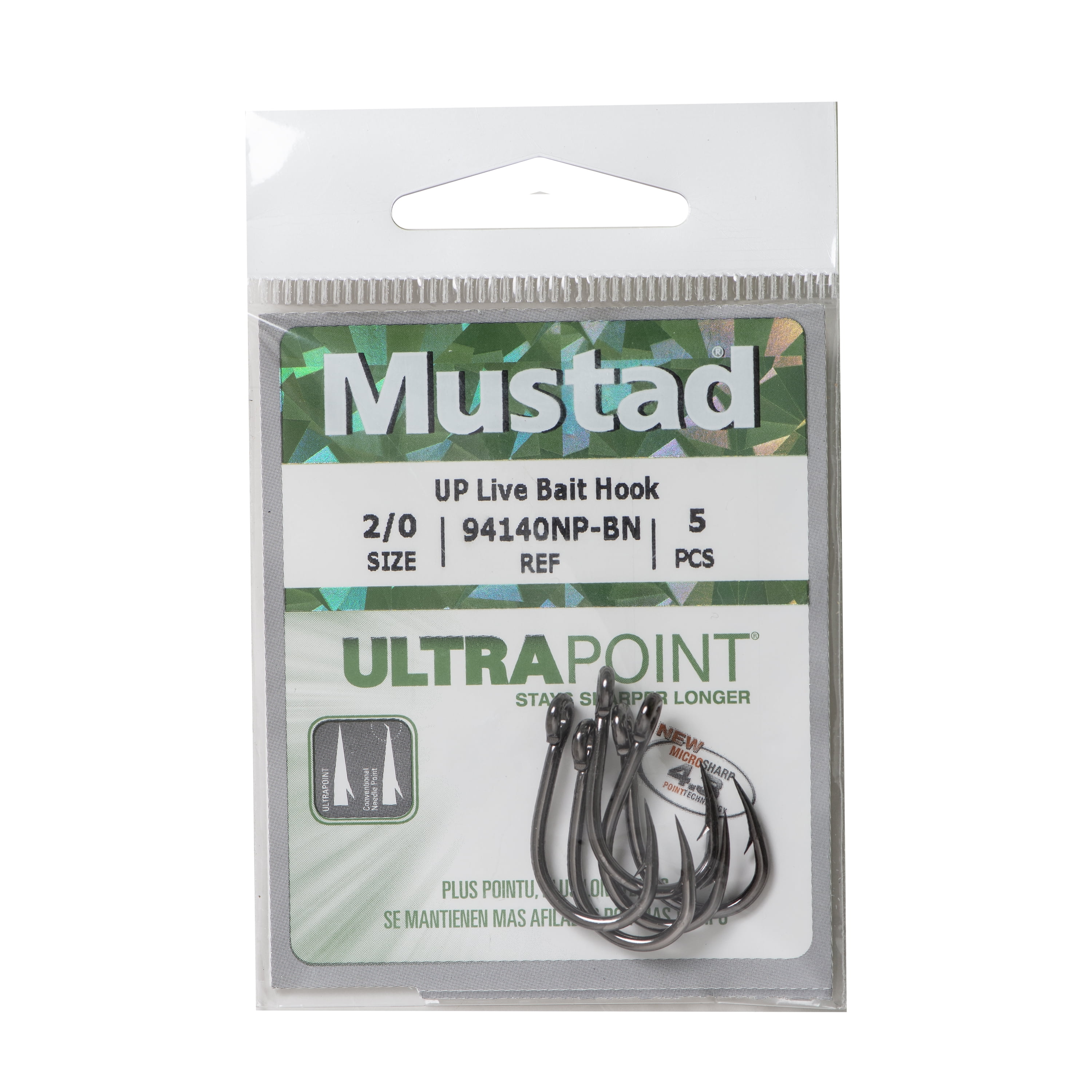 Mustad Ultra Point O'Shaughnessy Hook (Black Nickel) - Size: 5/0 4pc