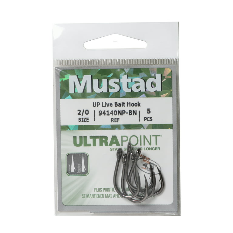 Mustad Ultra Point O'Shaughnessy Hook (Black Nickel) - Size: 3/0 5pc 