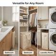 thumbnail image 5 of Household Narrow Laundry Storage Basket, 45L Foldable Hamper with Side Handles and Matching Laundry Sacks．, 5 of 7