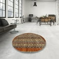 thumbnail image 4 of Ahgly Company Machine Washable Indoor Round Abstract Vermilion Red Area Rugs, 7' Round, 4 of 7
