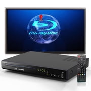 Blu Ray DVD Player,LONPOO Full HD Blu-ray Disc Player with Easy Hook up and User Friendly, 1080P Home Theater with HDMI Output, Support HDD and USB Playback