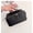 black, variant on Genuine Cowhide Leather Litchi Grain Cosmetic Case, Women's Top-handle Storage Bag, Travel Makeup Pouch