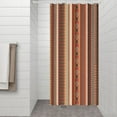 thumbnail image 3 of Small Stall Narrow Shower Curtain 36"W x 72"L – Tropical Bohemian Leaves, Mid-Century Abstract Boho Botanical Bathroom Decor, Vintage Floral Palm Leaf Pattern, Rustic Tribal Folk Style, 3 of 5