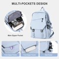 thumbnail image 3 of 15.6 Inch Lightweight Laptop Backpack for Students, Waterproof School Bag for College & Travel, Ideal Gift for Friends and Family, Gray Blue, 3 of 12