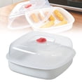 thumbnail image 1 of toddler Meal Prep Containers, Microwave Oven Steamer, Stackable Microwave Vegetable Steamer Utensils with Lid, Cookware Heating Bowl for Kitchen Cooking Dish Lunch (Clear, Single Layer), 1 of 9