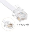 thumbnail image 5 of Uxcell Phone Extension Cord 3.28FT Telephone Cable Phone Line Cord RJ11 6P6C Plugs White 2pcs, 5 of 5