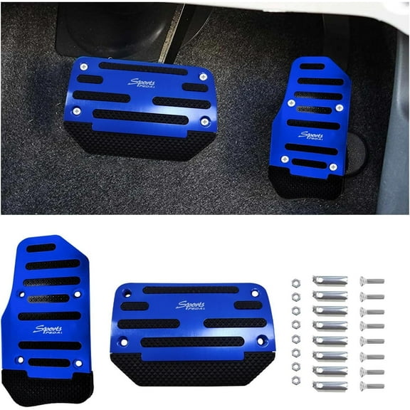 2Pcs/Set Non-Slip Automatic Gas Brake Foot Pedal Pad Cover Car Accessories Parts Blue