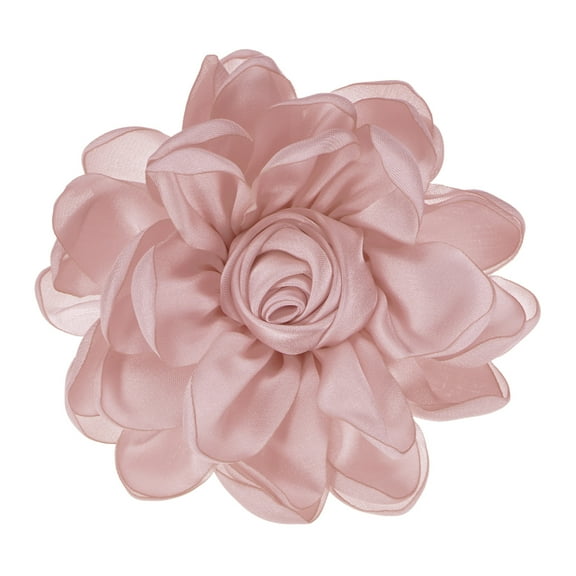 Uxcell Rose Flower Brooches and Pins for Women, Lapel Pins Dainty Satin Fabric Big Camellia Hair Flowers Clips Dusty Pink