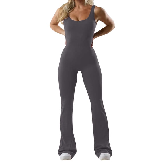 HSHMT Jumpsuits for Women Women's New Fashionable Tight Fitting Yoga Jumpsuit With Chest Cushion Casual Back Hollow Out Sports Slimming Jumpsuit Slimming Jumpsuit