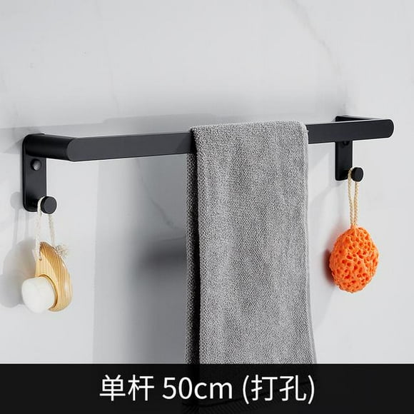 Towel Hanger Wall Mounted Towel Rack Bathroom Space Aluminum Black Grey Towel Bar Rail Towel Holder Bathroom Accessories