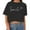 Black, variant on Womens Fashion Cropped Letter Print Top Crew Neck Short Sleeve Shirt Alphabet Graphic Midriff Stylish Tee