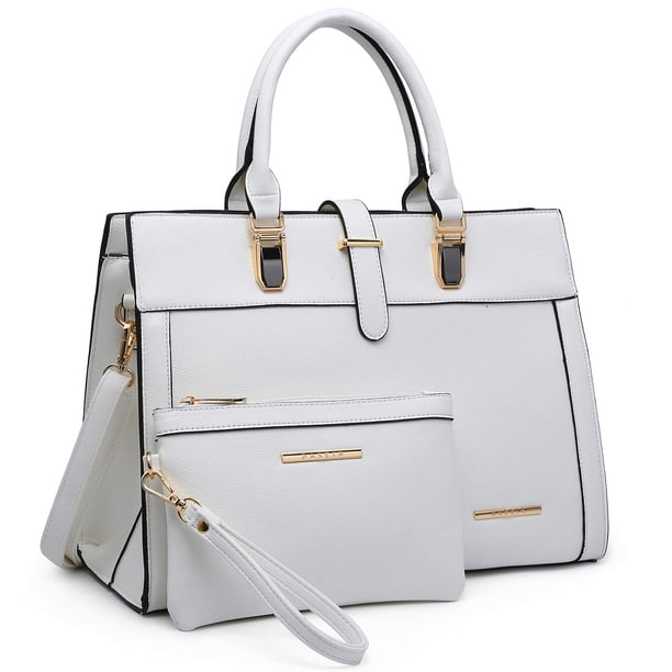 Bolso de mano Dasein con cinturón con solapa y bandolera, bolso de mano, blanco