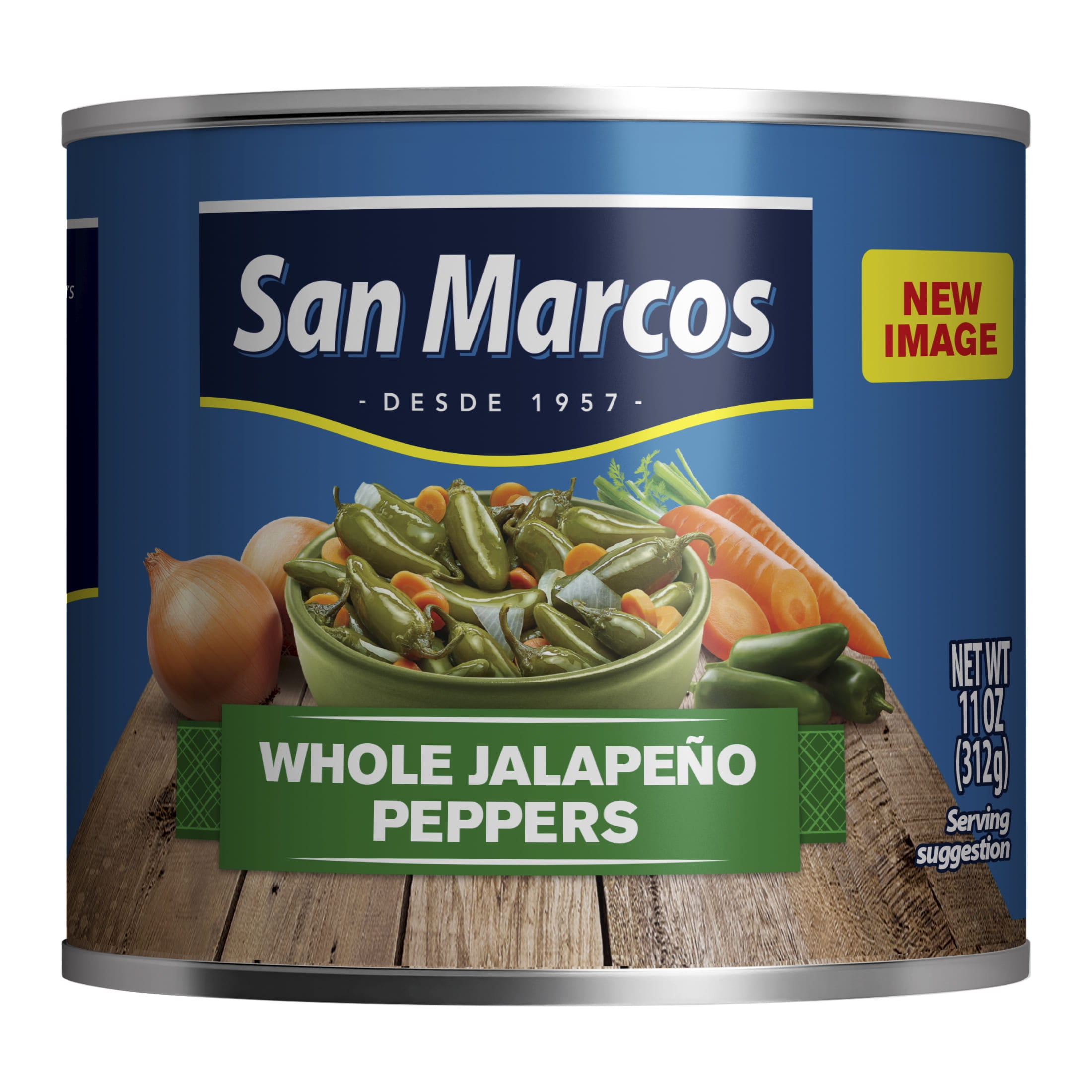 (12 pack) San Marcos Shelf Stable Whole Jalapeno Peppers, 11 oz