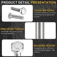 thumbnail image 3 of 2Pack M6-1 x 25mm Left Hand Hex Head Bolt, 304 Stainless Steel Reverse Fully Threaded  Fastener Screws Bolts for Machinery, Automobiles and Construction, 3 of 6