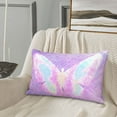 thumbnail image 5 of Sikiie Purple Sparkling Butterfly Print Plush Pillow Cover, Wrinkle-proof and Stain-resistant Pillow Protector without Pillow Core, Home Decoration-16"x24", 5 of 6