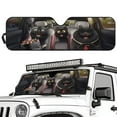 thumbnail image 2 of Uorisanigo Windshield Sun Shade Cover for 2007-2023 Wrangler Rubicon Sahara TJ JK JKU 2 & 4 Door - Cute Black Cat Driving Sunshade for Jeep Front Window Sunshade Sun Visor Block UV Rays, 2 of 7