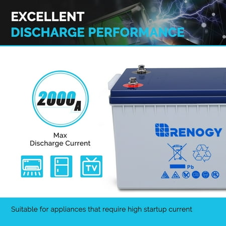 Renogy - 12-Volt 200Ah Deep Cycle Hybrid GEL Battery