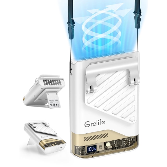 Ventilador de cintura portátil Grelife 2025 AI recargable durante 40 horas