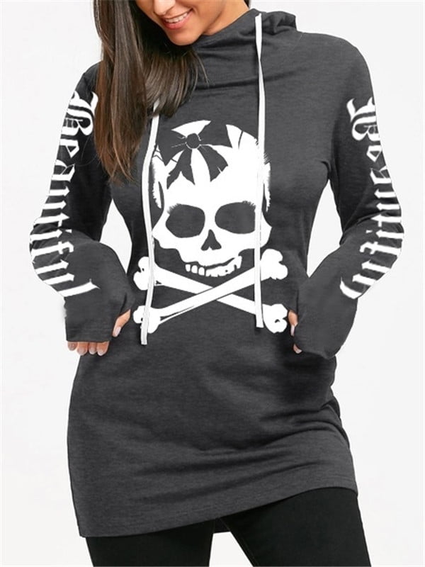 womens skull hoodie