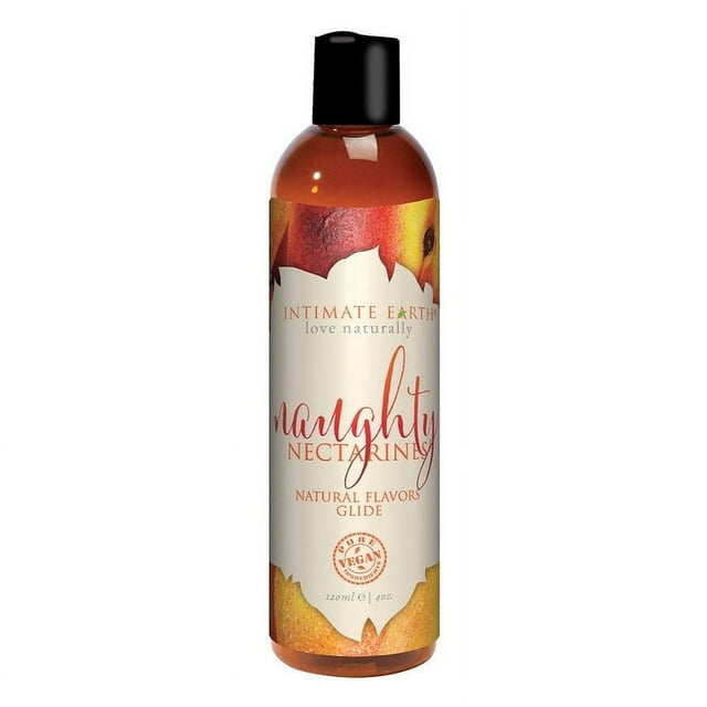 Intimate Earth Saveurs Naturelles Glide, Lubrifiant Personnel Aromatisé à Base d'Eau, Nectarines, 4 oz