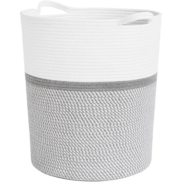 Large Cotton Rope Basket Tall Laundry Basket Hamper for Dirty Clothes Woven Storage Basket for Blanket in Living Room Toy Basket for Nursery Storage .x .x .&#;