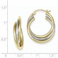 thumbnail image 2 of Sterling Silver Rhodium-plated & Gold-plated Hoop Earrings QE8439, 2 of 2