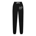 thumbnail image 4 of miqiqism Clearance Womens Heart Joggy Sweatpant Fashion High Waisted Pants Casual Drawstring Athletic Sport Cinch Bottom Lightweight Trousers for Valentines,02_Black,Large, 4 of 4
