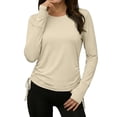 thumbnail image 4 of Hilenly Rash Guard for Women Long Sleeve UPF 50+ Swim Shirts Side Drawstring SPF UV Shirts with Thumb Hole Sun Protection Clothing, 4 of 9